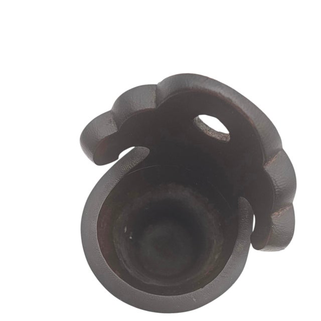 Pair Chinese Style Hand-Carved Hardwood Wall Brush or Scroll Holders 10" For Sale - Image 12 of 15