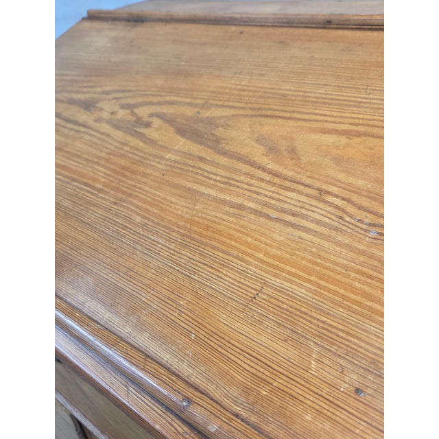 Wood Antique Circa 1900 English Pine Schoolmaster's Standing Desk With Storage For Sale - Image 7 of 14