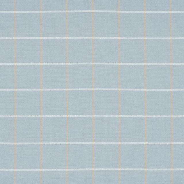 SAMPLE - Schumacher X Mark D. Sikes Frannie Windowpane Fabric In Light Blue For Sale
