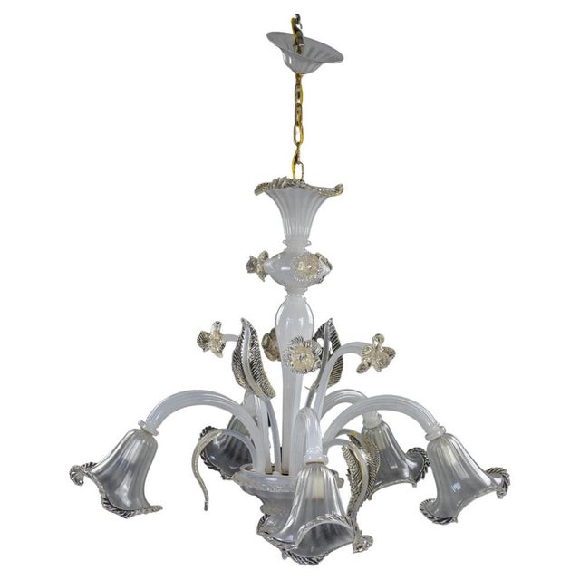 Mid-Century Murano Glass 5-Light Chandelier For Sale - Image 11 of 11