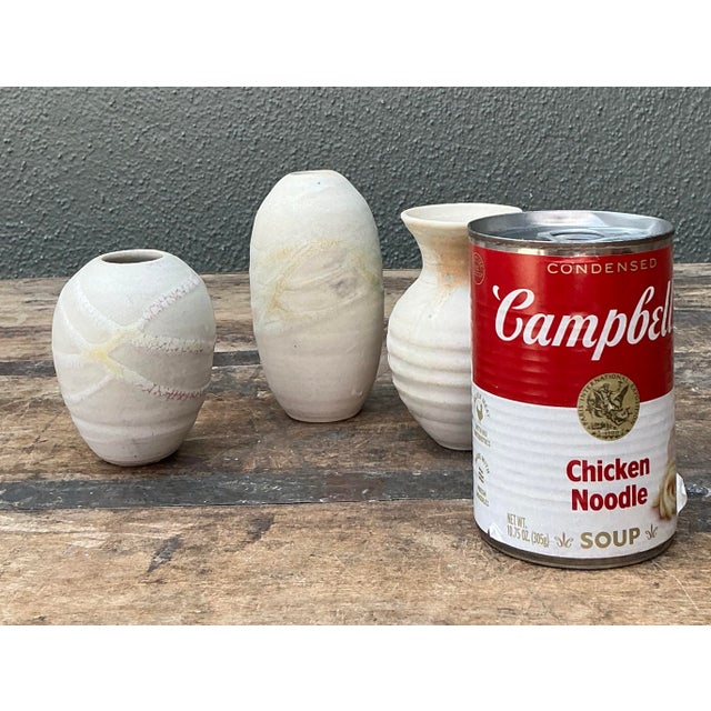 Vintage Trio of Original Studio Pottery Bud Vases For Sale - Image 4 of 12