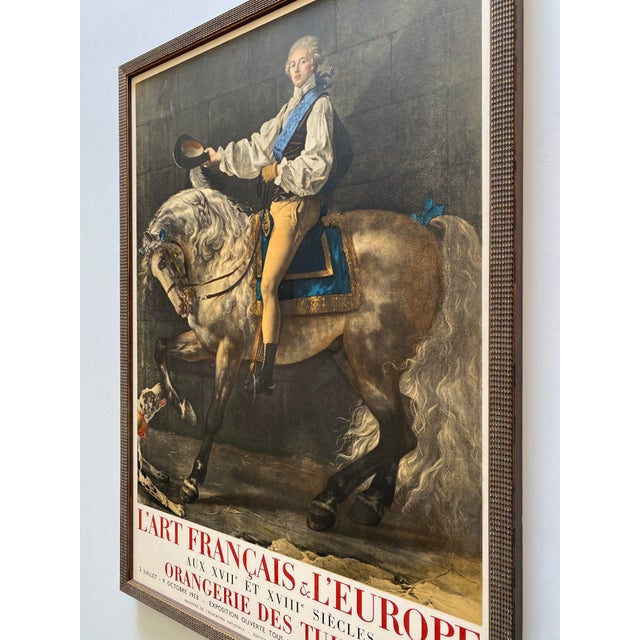 Jacques Louis David Vintage 1958 Neoclassical Mourlot Lithograph Print Framed Paris Exhibition Poster " Equestrian Portrait " 1781 For Sale - Image 12 of 14