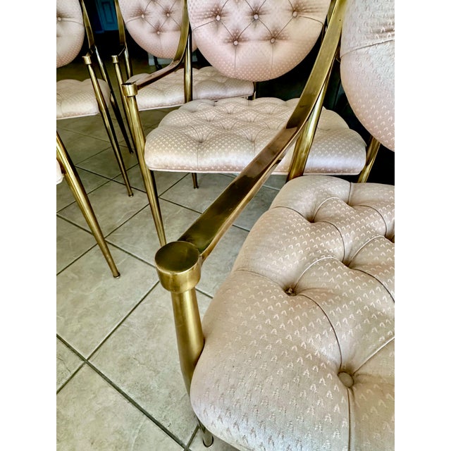Set 6 Brass Dining Armchairs by Mastercraft For Sale - Image 13 of 17