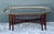 Chinoiserie Vintage Carved Bamboo Coffee Table With Brass Framed Glass Top For Sale - Image 3 of 12