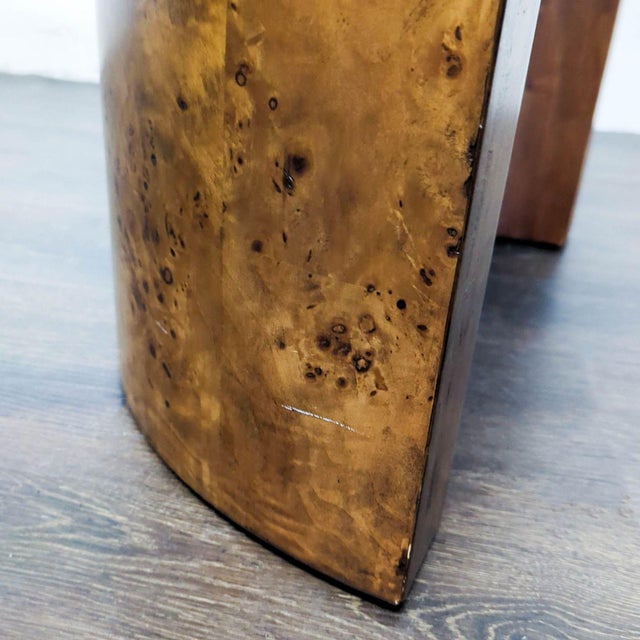 Modern Frontgate Three-Piece Burlwood Veneer Coffee Table For Sale - Image 3 of 6