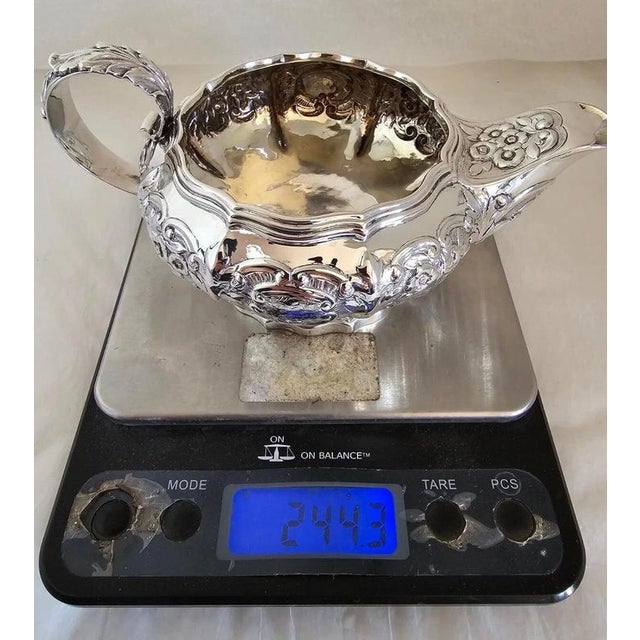 Antique George IV Sterling Silver Repoussé Griffin Crest Cream Jug, London, 1823 For Sale - Image 15 of 16