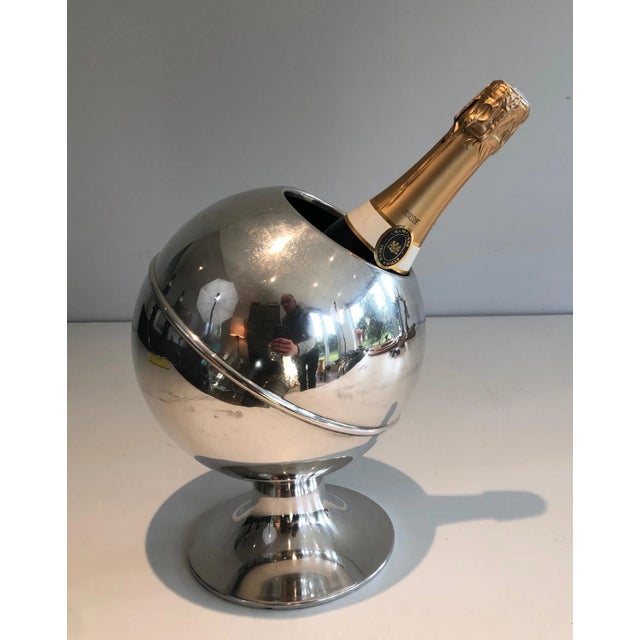 Mid-Century Modern Design Chromed Champagne Bucket For Sale - Image 3 of 13
