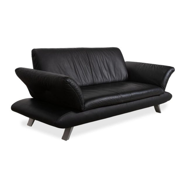 Black Leather Rossini Sofa with Manual Function from Koinor For Sale - Image 4 of 15
