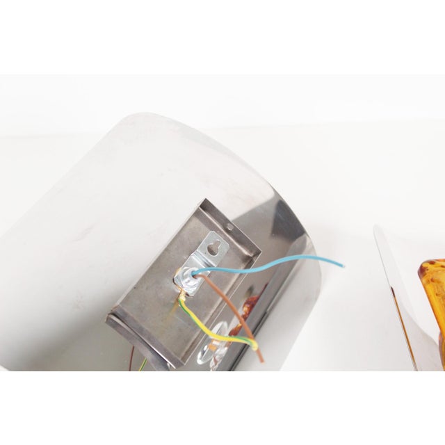 1970s Murano Glass Wall Sconces attributed to AV Mazzega, 1970s, Set of 2 For Sale - Image 5 of 8