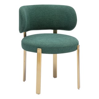 Margaret Green Performance Chenille Dining Chair For Sale