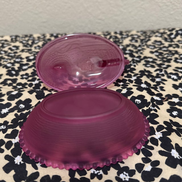 2010s Small Glass Hen on a Nest in Purple For Sale - Image 5 of 7