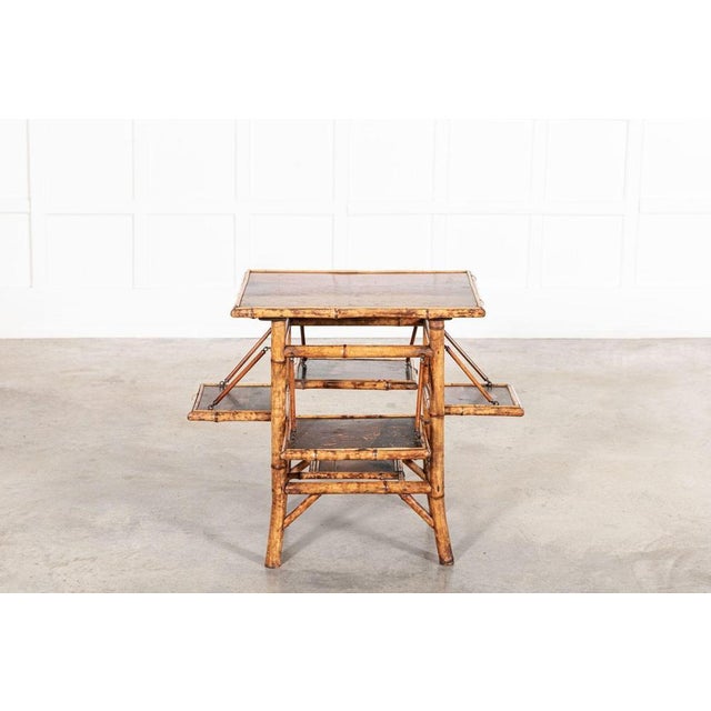 19th Century French Bamboo & Lacquer Side Table, 1870 For Sale - Image 4 of 17