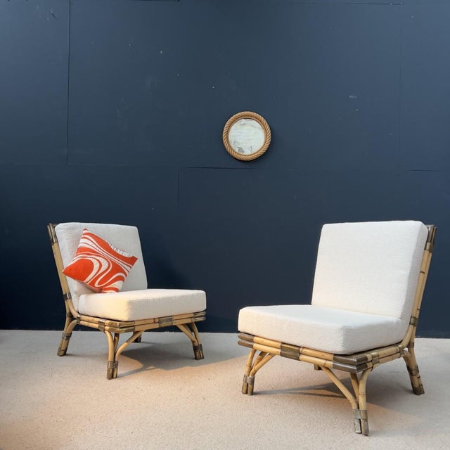 Set of Chairs in Bamboo Rattan and Copper from Maison, 1950s For Sale - Image 9 of 9