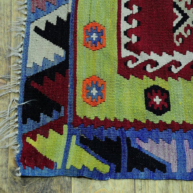 Turkish Colorful Sarkisla Kilim Rug, 1930s For Sale - Image 10 of 11