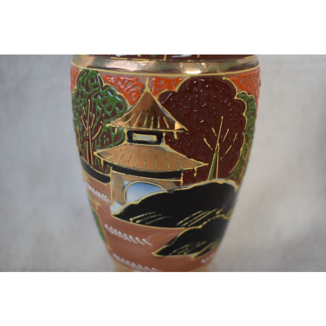 Ceramic 1980s Vintage Satsuma Vases - a Pair For Sale - Image 7 of 10