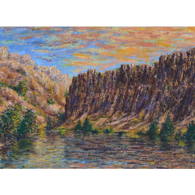 American Vintage Utah Desert Range Landscape Painting, Oil on Canvas For Sale - Image 3 of 8