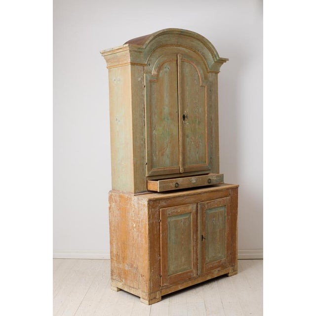Wood Swedish Antique Rococo Country House Cabinet For Sale - Image 7 of 14