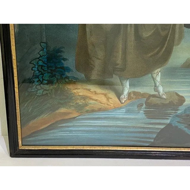 Wood 1890s English Lithograph "Imprudence" With Hand Colored Surround For Sale - Image 7 of 13