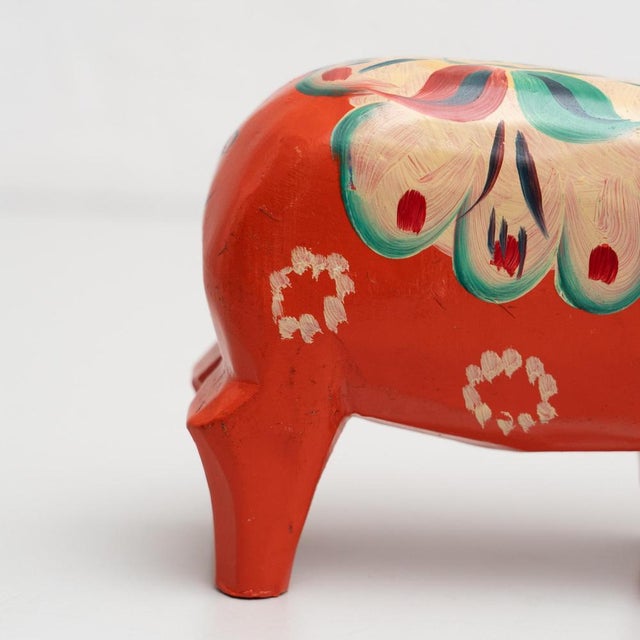 Swedish Folk Wooden Dala Pig Toy, 1960s For Sale - Image 13 of 14