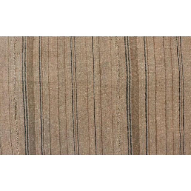 Turkish Vintage Kilim Rug With in Earthy Tones With Stripes 7'6" X12'8" For Sale In Atlanta - Image 6 of 10