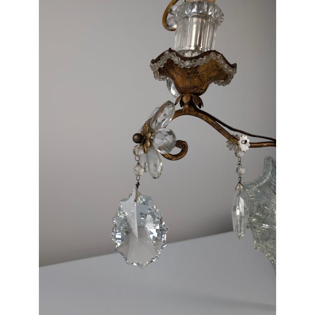 Gold Large Italian Wall Light in Carved Crystal from Maison Baguès, 1950s For Sale - Image 8 of 10