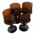 1960s Mid-Century Modern Hand-Blown Italian Empoli "Chocolate Sienna" Wine Goblets - Set of 4 For Sale