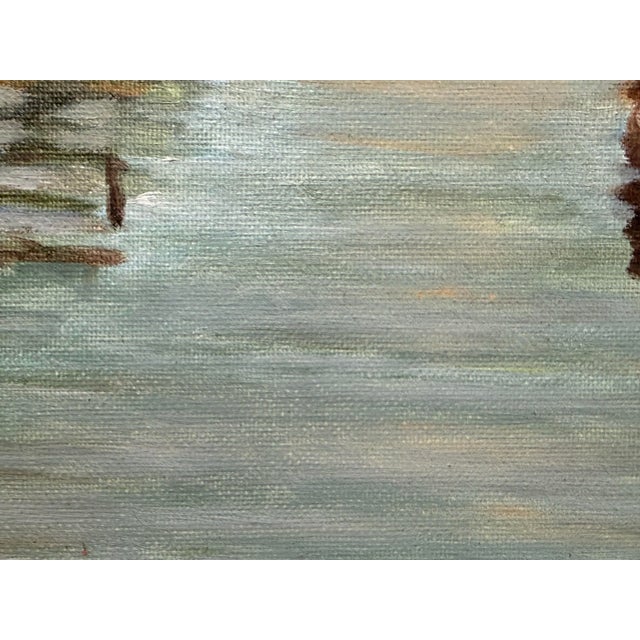 Blue F. Yayboke Turkish Coastal Seascape Signed Oil Painting, Circa 1960's For Sale - Image 8 of 12