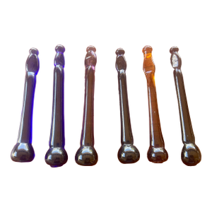 1960s Art Deco Italy Murano Thick Glass Swizzle Sticks - Set of 6