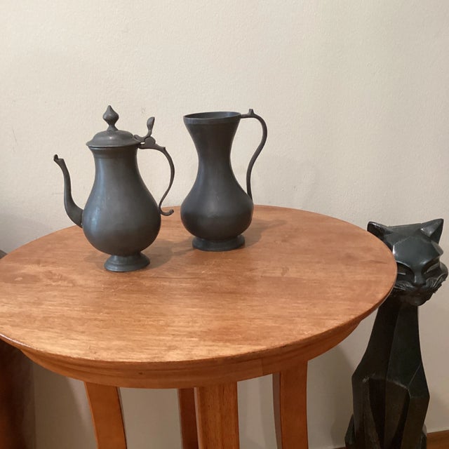 Vintage Foca Oosterbeek Netherlands Pewter Pitcher and Coffee Pot Set- 2 Pieces For Sale - Image 12 of 12