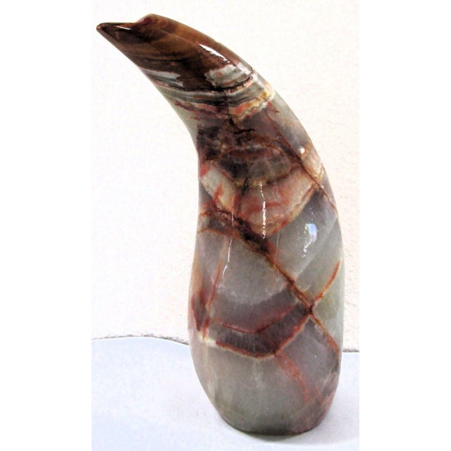 1950s Polished Onyx Abstract Horn Table Sculpture For Sale - Image 4 of 12