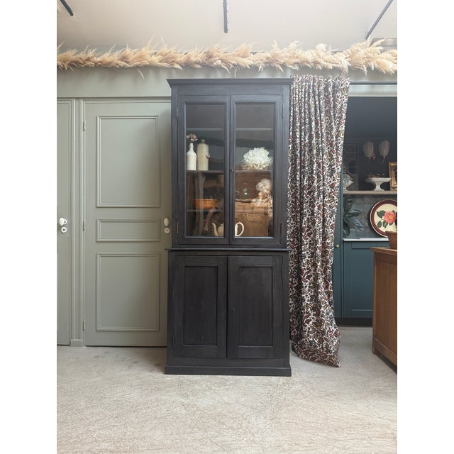 Antique Two-Part Black Buffet, 1890s For Sale - Image 15 of 15