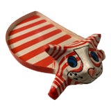 Vintage Pop Art Papier-Mâché Cat Tray For Sale