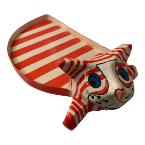 Vintage Pop Art Papier-Mâché Cat Tray