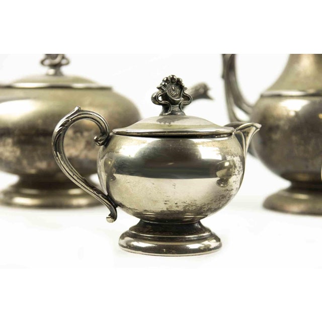Silver Tea Service, Early 20th Century, Set of 5 For Sale - Image 6 of 7