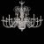 Elegant and sinuous chandelier in trasparent blowing Murano glass and chromed metal frame. Shenographic italian chandelier...