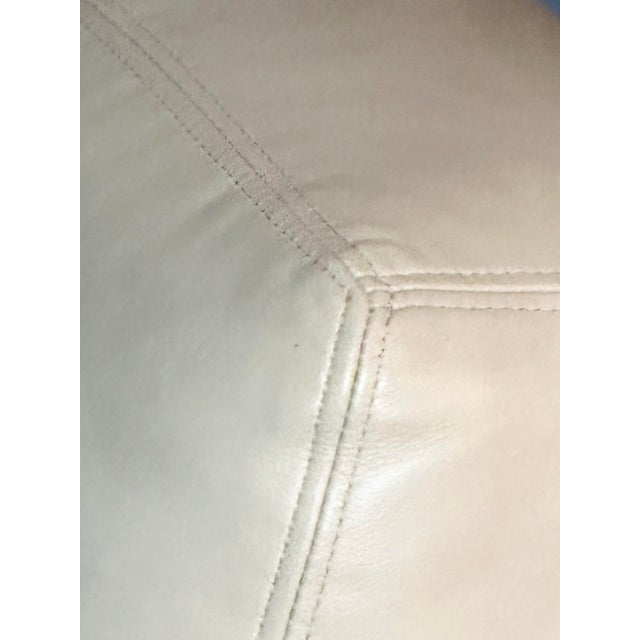 Cream Pair of A. Rudin Cream Leather Club Chairs For Sale - Image 8 of 10