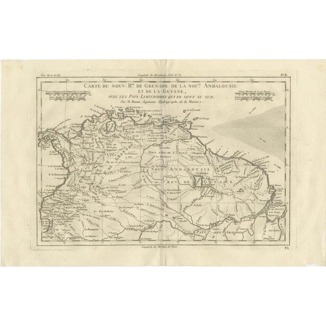 New Granada, New Andalusia and Guiana Map by Rigobert Bonne, 1780s For Sale - Image 12 of 12