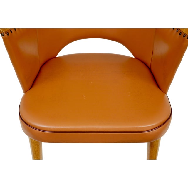 Mid-Century Modern Swedish Leather Desk Chair, 1950 For Sale - Image 6 of 8