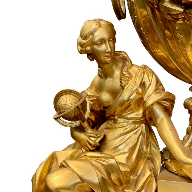 Antique French Ormolu Mantel Clock by Victor Paillard, Paris – Gilt Bronze Figural Clock, 19th Century For Sale In Los Angeles - Image 6 of 6
