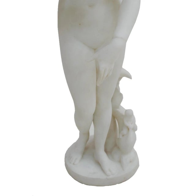 Rococo Italian Artist, Figurative Statue, 19th Century, White Carrara Marble For Sale - Image 3 of 8