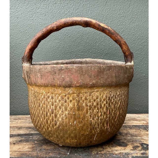 Chinese Vintage 19th Century Chinese Rice Basket For Sale - Image 3 of 12