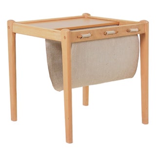 Danish Side Table with Magazine Holder by S.P. Jensen for BRDR Furbo, 1960s For Sale