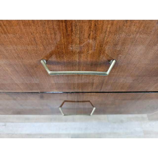 Vintage Chest of 6 Drawers in Mahogany Burl with Glass Top, 1960s For Sale - Image 11 of 18