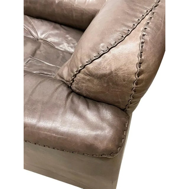 Brown Leather DS-101 Living Room Set from De Sede, 1970s, Set of 4 For Sale - Image 3 of 6