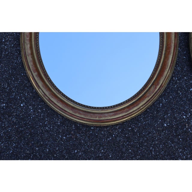 Louis Philippe Oval Giltwood Mirrors, Set of 2 For Sale - Image 4 of 12