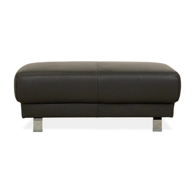 Gray Leather Stool from Ewald Schillig For Sale - Image 8 of 10