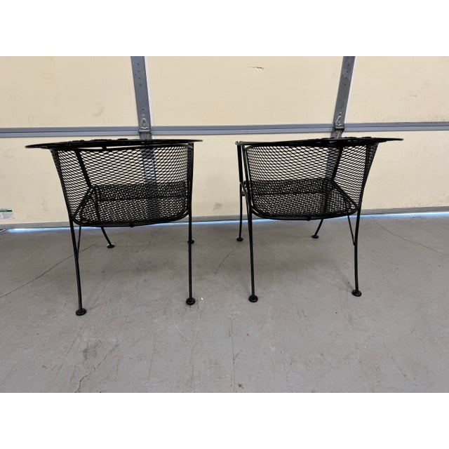 Black Vintage Mid-Century Salterini Curve Back Outdoor Arm Chairs - Set of 2, Attributed For Sale - Image 8 of 12