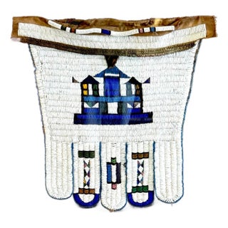 Framed Mid-20th C. Lakota (Sioux) Beaded Saddle Bag Panel, Museum Mounted For Sale