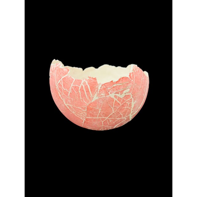 Contemporary Artist Gary Skelly Pink Ceramic Dinosaur Egg For Sale - Image 3 of 12