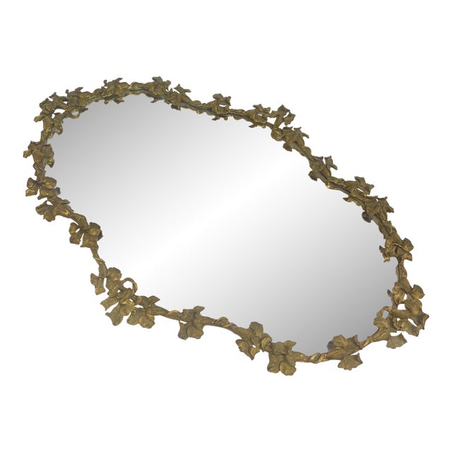 French Vintage Gilt Bronze Mirrored Vanity Tray or Plateau. For Sale